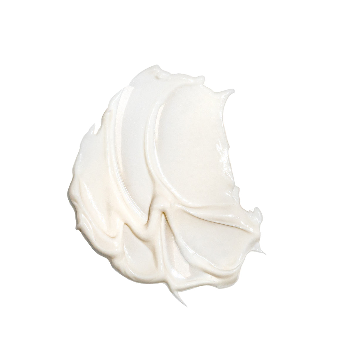 White cream swirl on a white background