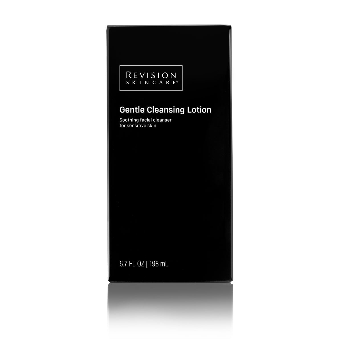 Black box of Revision Skincare Gentle Cleansing Lotion on a white background