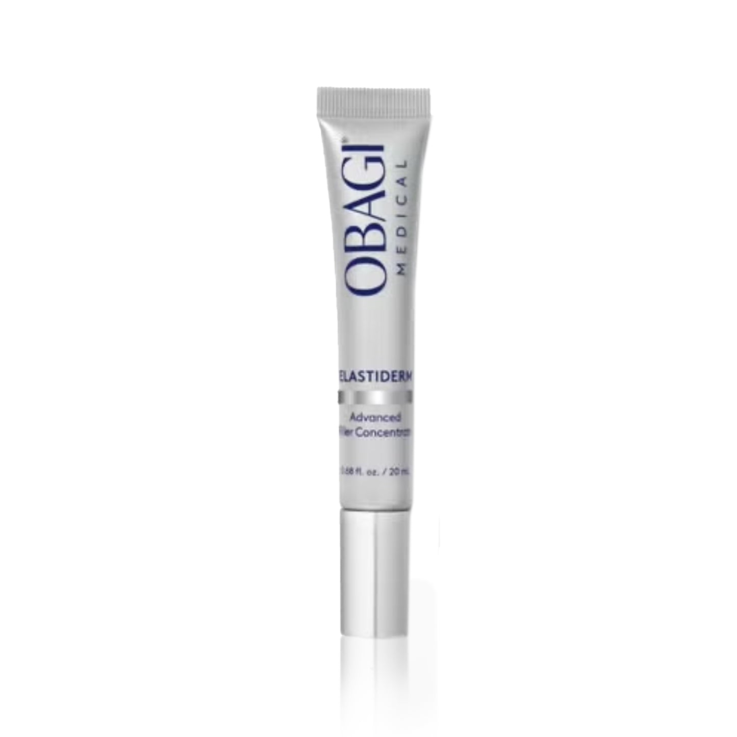 A tube of Obagi ELASTIDERM Advanced Filler Concentrate against a white background.