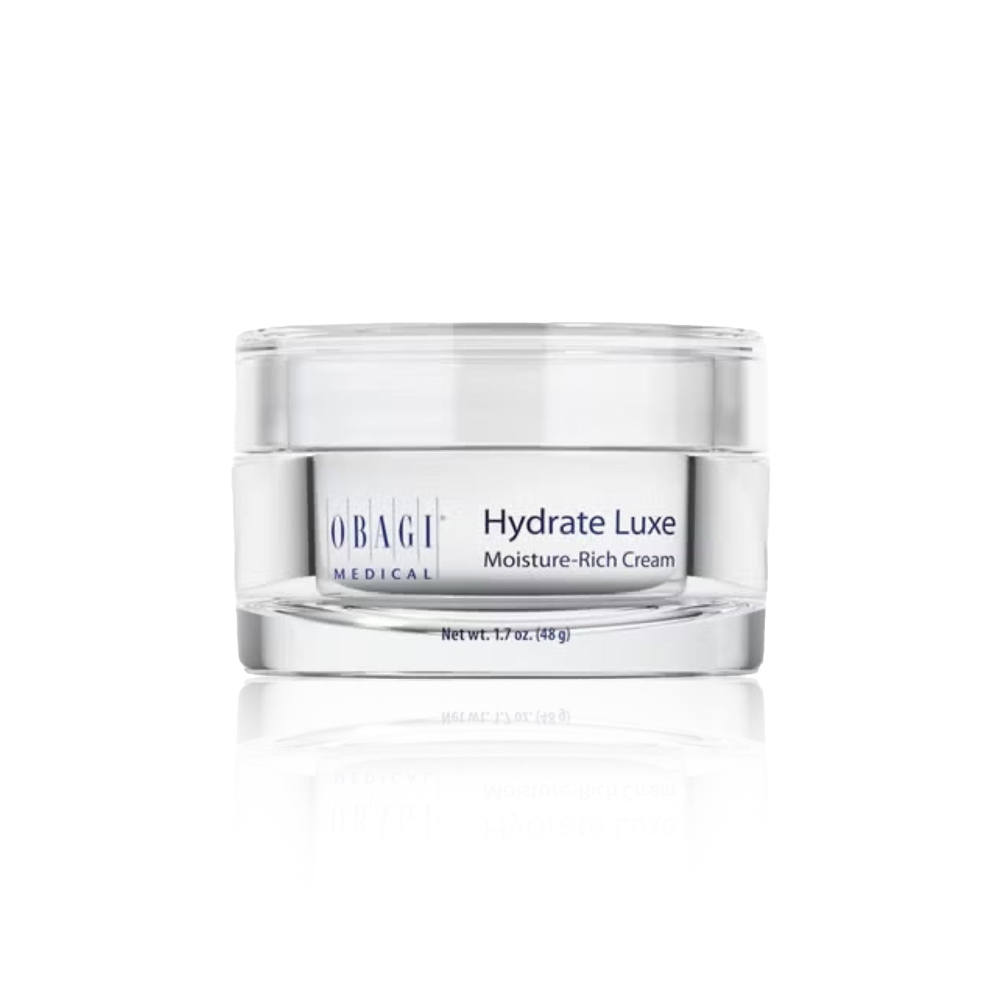 A jar of Obagi Hydrate Luxe Moisture-Rich Cream.
