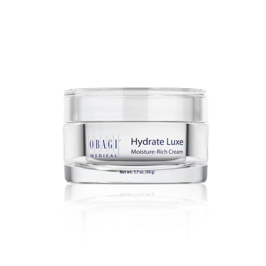 A jar of Obagi Hydrate Luxe Moisture-Rich Cream.