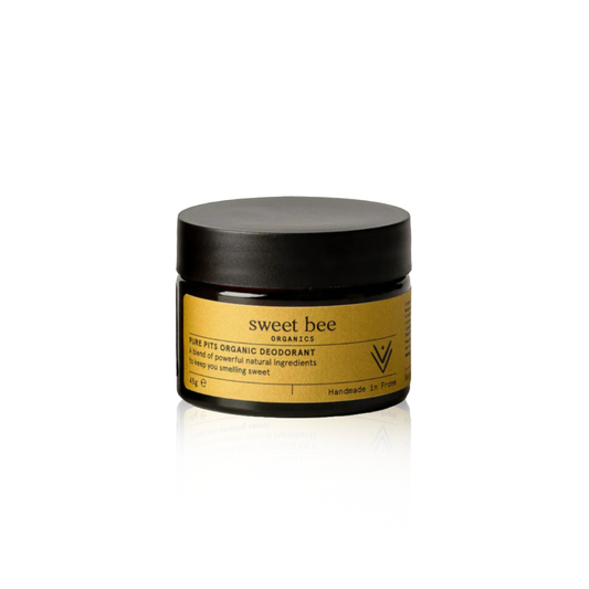 Jar of Sweet Bee organic deodorant on a white background