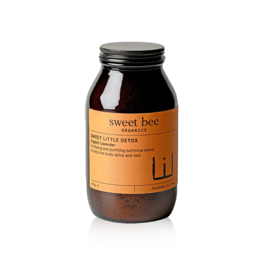 Bottle of 'Sweet Little Detox' by sweet bee organics on a white background