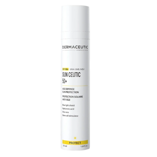 Dermaceutic Sun Ceutic SPF 50+ bottle on a white background