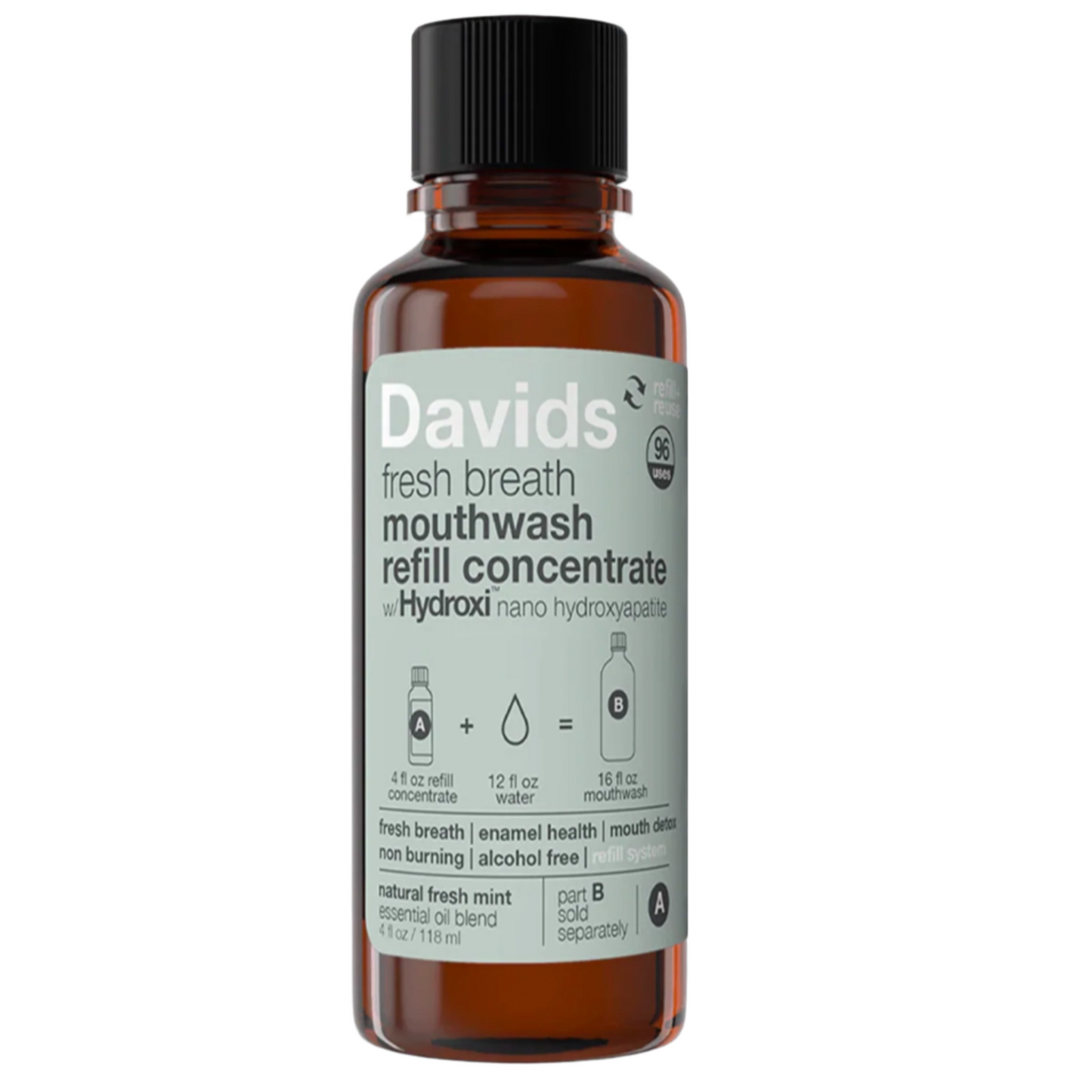 Davids Hydroxi™ Fresh Breath Mouthwash - Natural Fresh Mint