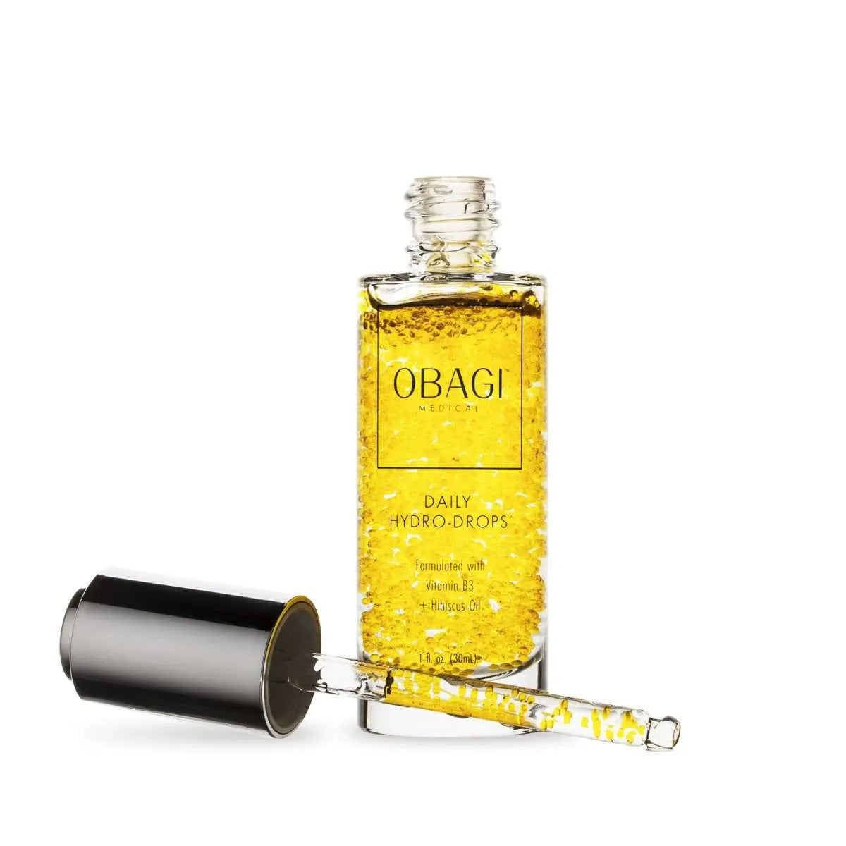 Obagi skincare product with dropper on a white background